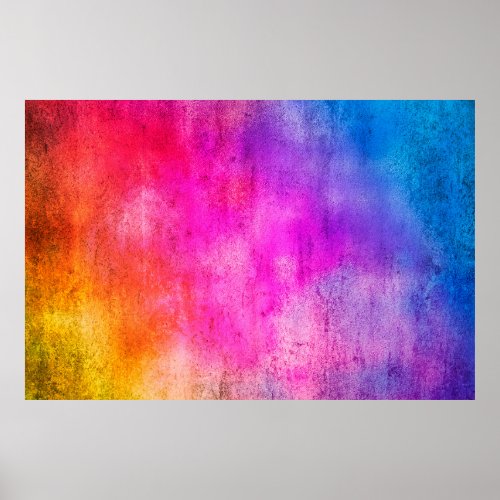 Color background Grunge red blue and yellow paint Poster