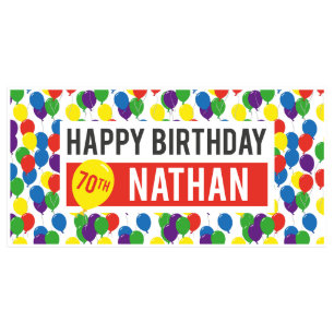 Color Balloons Birthday Banner Party Decor Any Age
