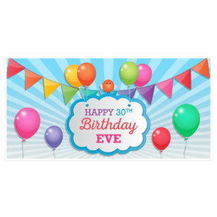 Color Balloons Birthday Banner Party Decor-Any Age