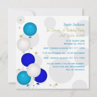Color Balloons Party Invitations