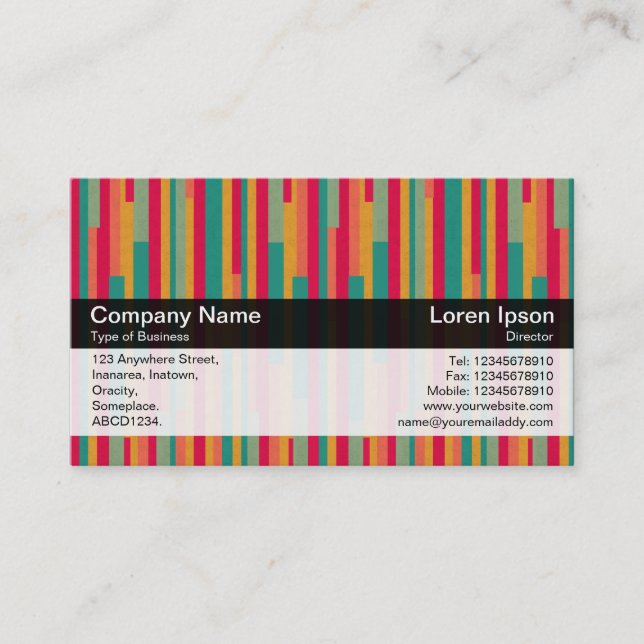 Color Band - Black - Abstract 240113a Business Card (Front)