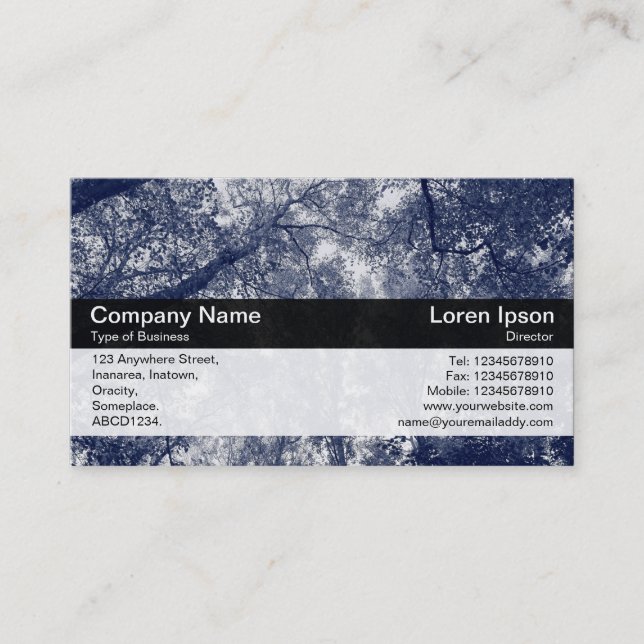 Color Band - Black - Blue Autumn Business Card (Front)