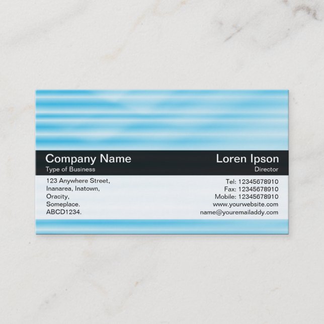 Color Band - Black - Blue Texture Business Card (Front)