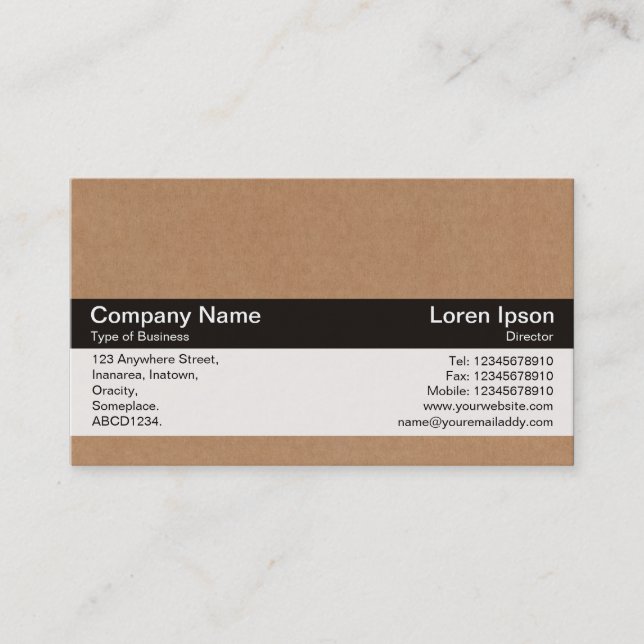Color Band - Black - Cardboard Box Business Card (Front)