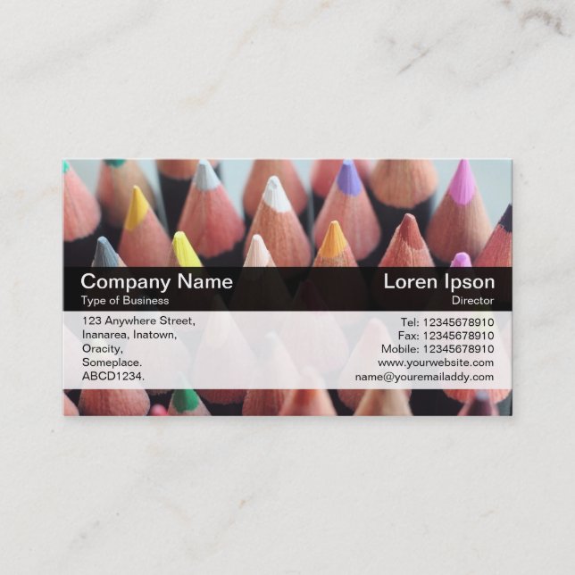 Color Band - Black - Color Pencils Business Card (Front)