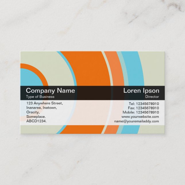 Color Band - Black - Colorful  Circles 03 Business Card (Front)