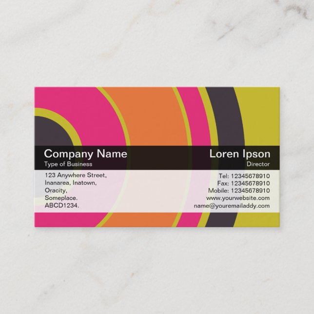 Color Band - Black - Colorful  Circles 06 Business Card (Front)