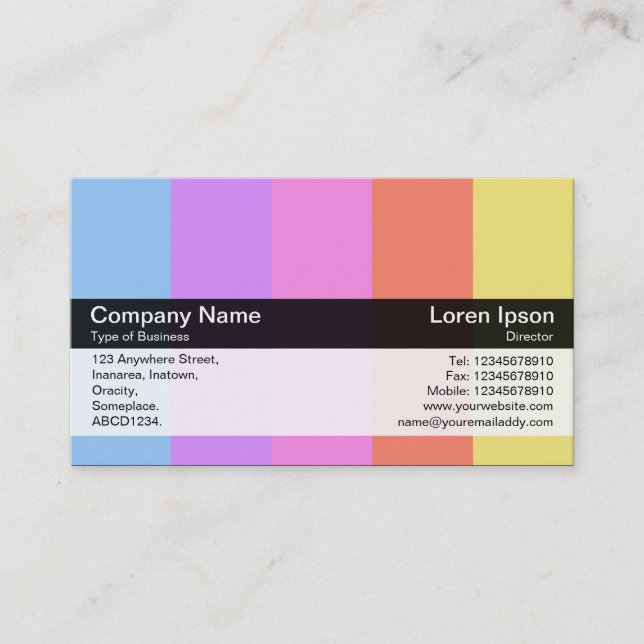 Color Band - Black - Colors Business Card (Front)