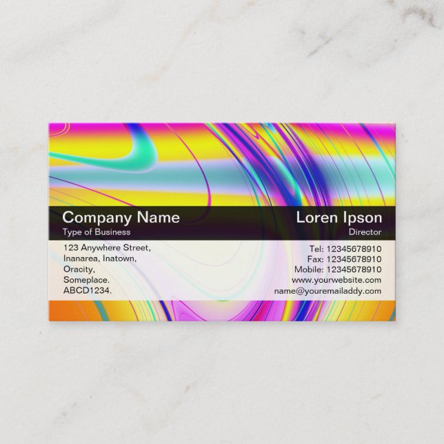 Color Band - Black - Fractal Abstract Business Card (Front)