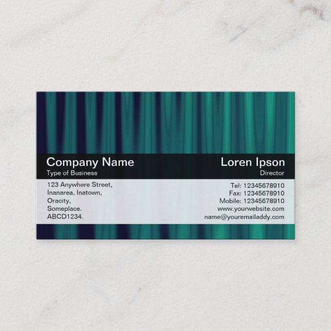 Color Band - Black - Green Drapery Business Card (Front)