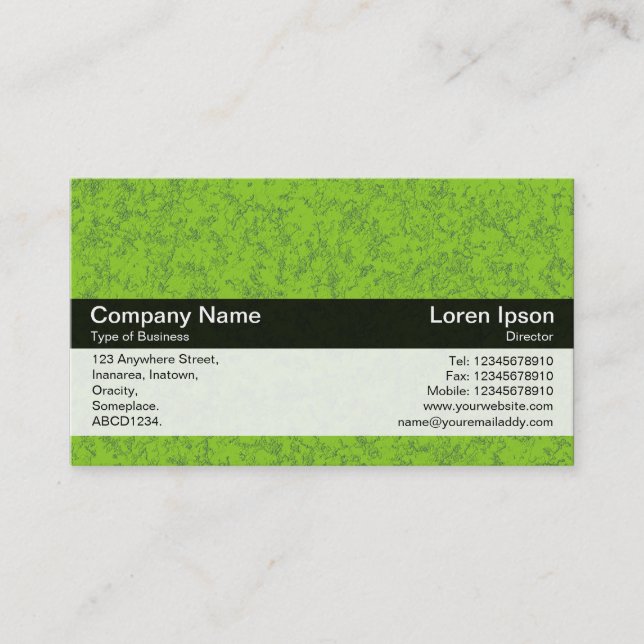Color Band - Black - Green Texture Business Card (Front)