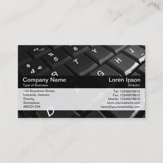Color Band - Black - Keyboard Business Card (Front)