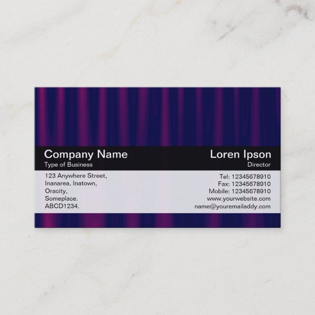 Color Band - Black - Purple Drapery Business Card (Front)