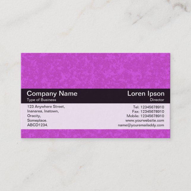 Color Band - Black - Purple Stone Business Card (Front)