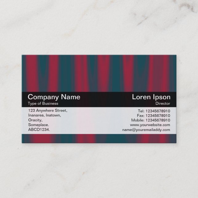 Color Band - Black - Red Drapery Business Card (Front)