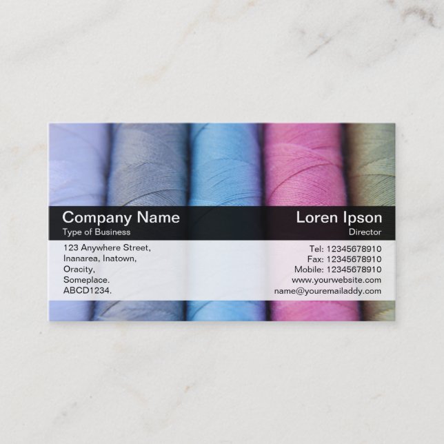 Color Band - Black - Reels of Cotton Business Card (Front)