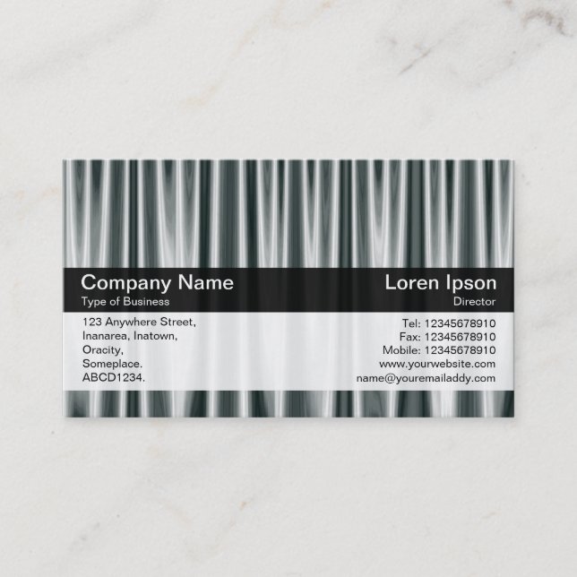 Color Band - Black - Silver Curtain Business Card (Front)
