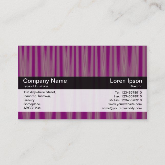 Color Band - Black - Violet Drapery Business Card (Front)