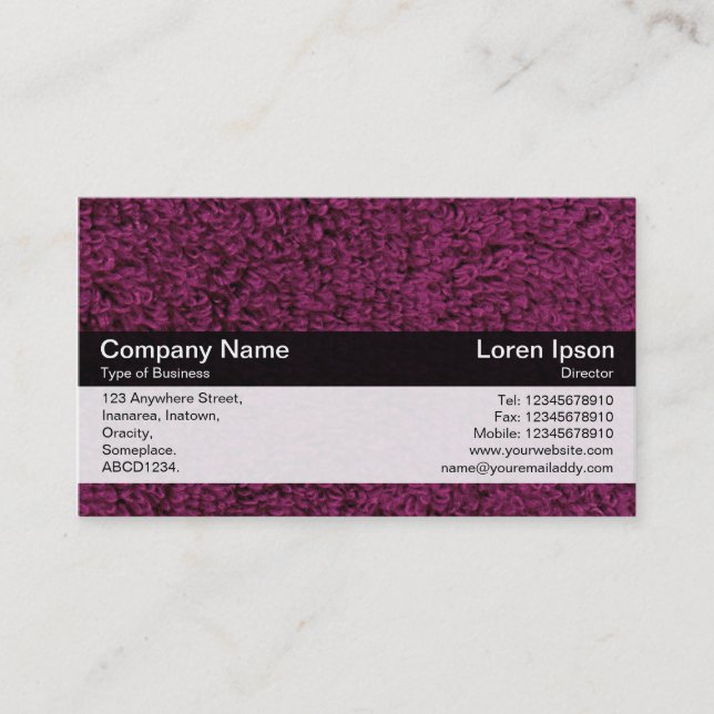 Color Band - Black - Woolly Carpet 02 Business Card (Front)