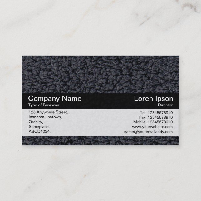 Color Band - Black - Woolly Carpet Business Card (Front)