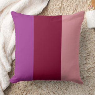 Color Bands Three Shades Purple Magenta Pink Throw Pillow