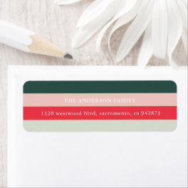 Color Bar Christmas Return Address Label