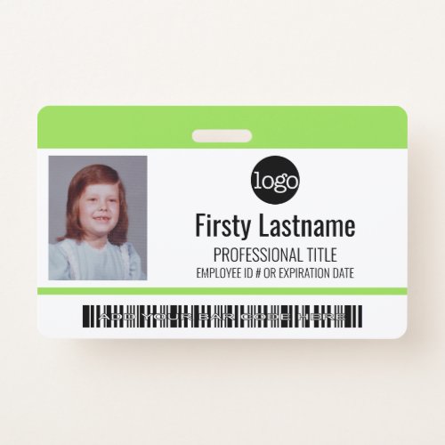 Color Bar ID Employee Photo Code Logo Name Badge