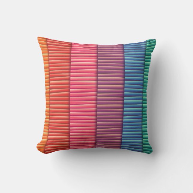 Color Bar Throw Pillow (Front)