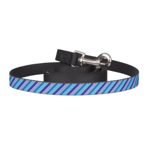 Color bars Regimental style in blue Lilac White Pet Leash