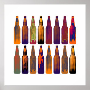 color beer bottles poster