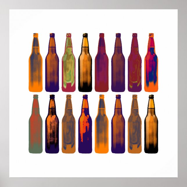 color beer bottles poster (Front)