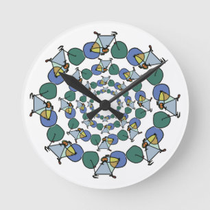 color bicycle biking in circles round clock