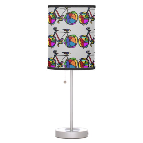 color bicycle_themed pattern table lamp