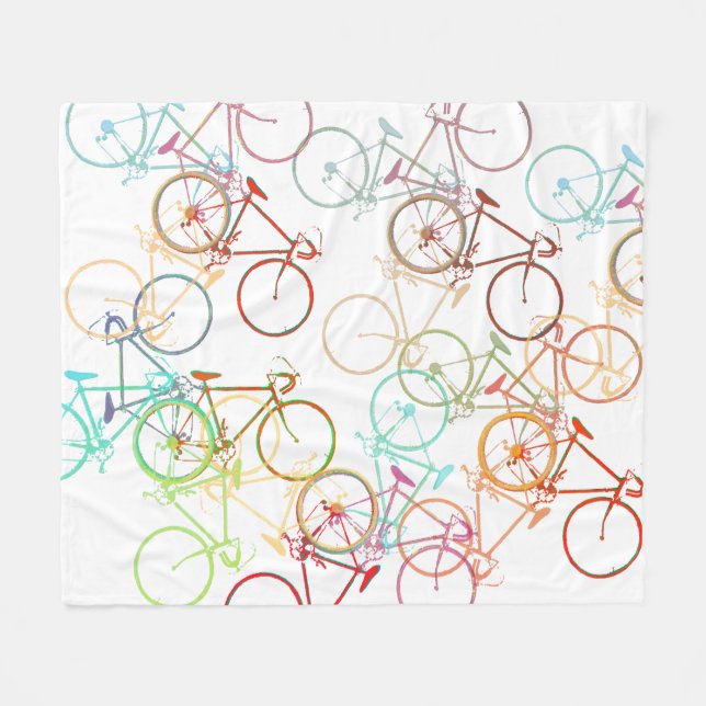 Color Bicycles Fleece Blanket (Front (Horizontal))