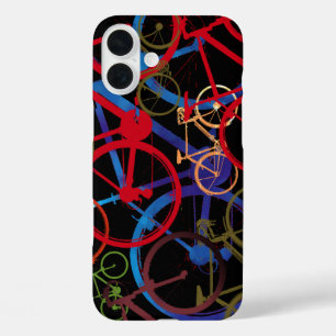 Color Bikes Black iPhone 16 Plus Case