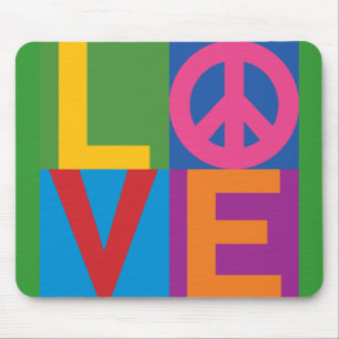 Color Black LOVE Mouse Pad
