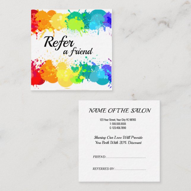 Color blast Rainbow vibrant Referral Card (Front/Back)