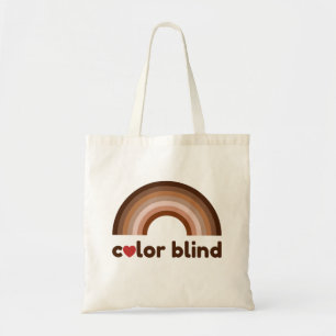 Color blind love rainbow tote bag