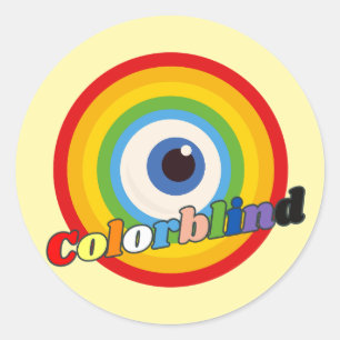 color blind - rainbow eyeball classic round sticker