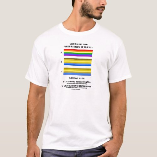 Color Blind Test Colors Of Rainbow Vision Test T_Shirt