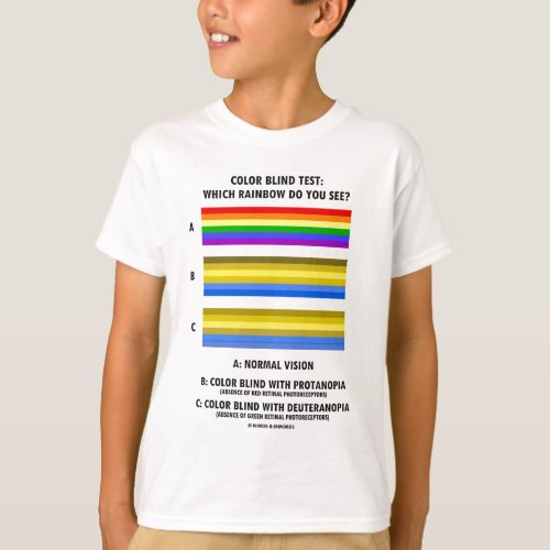 Color Blind Test Colors Of Rainbow Vision Test T_Shirt
