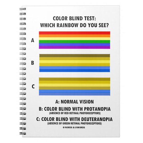 Color Blind Test Which Rainbow Do You See Notebook