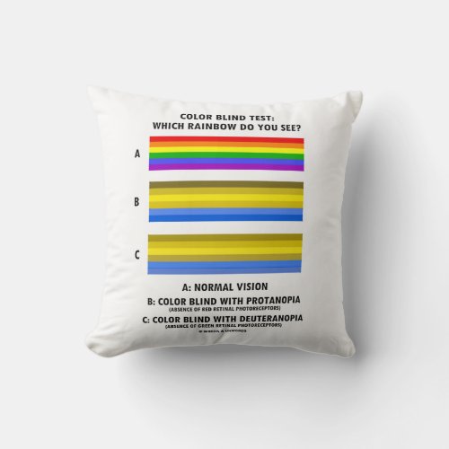 Color Blind Test Which Rainbow Do You See Throw Pillow