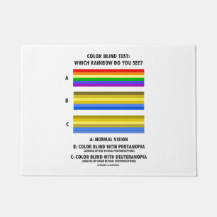 Color Blind Test: Which Rainbow Do You See? Vision Doormat