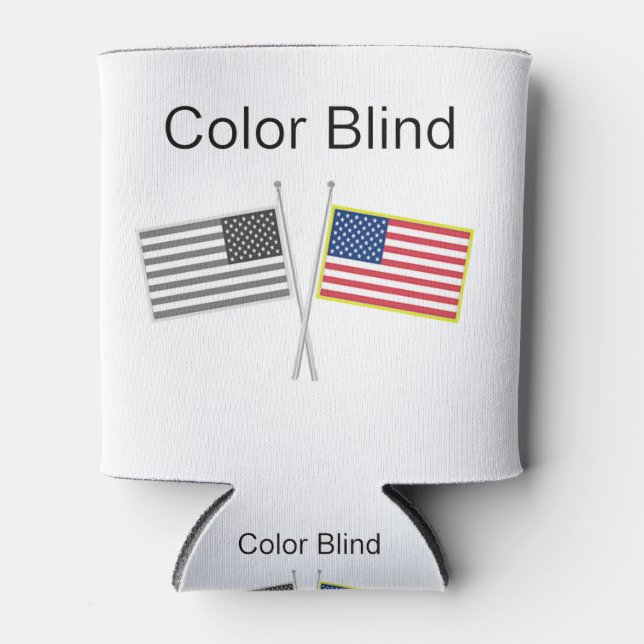 Color Blind Two Flags Can Cooler (Front)