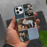 Color Block 3 Photo Collage | Best Dad Ever iPhone 15 Pro Max Case<br><div class="desc">Sleek photo collage phone case features three of your favorite photos in a gridded layout with contrasting blue squares. Personalize with your custom message in white lettering. Give the ultimate stocking stuffer with a new photo phone case. These are gifts that are perfect for any dad. A gift that he...</div>