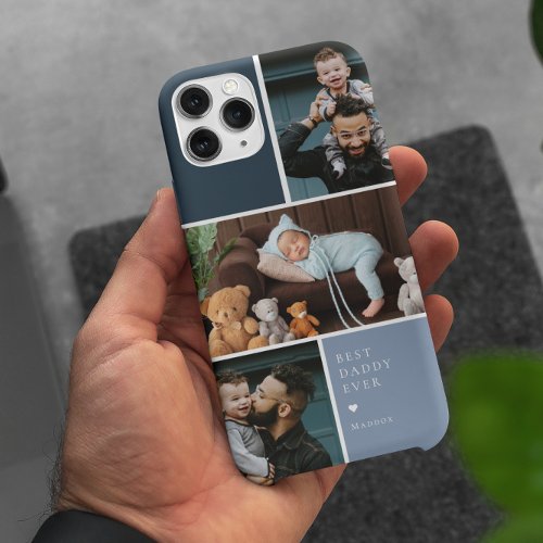 Color Block 3 Photo Collage  Best Dad Ever iPhone 15 Pro Max Case
