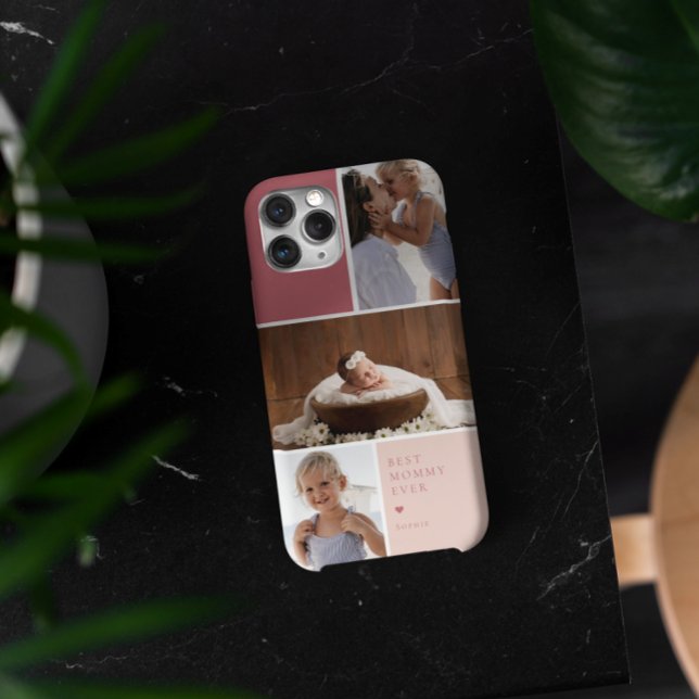 Color Block 3 Photo Collage | Best Mom Ever Case-Mate iPhone Case (Creator Uploaded)