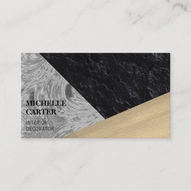 Color Block | Abstract Art | Interior Designer Business Card (Front)