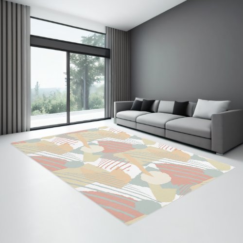 Color Block Abstract Autumn Rug